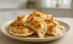 Pyszne pierogi ruskie, jak u babci, z chrupiącą cebulką i szczypiorkiem. Przepis babci na idealne pierogi ruskie.