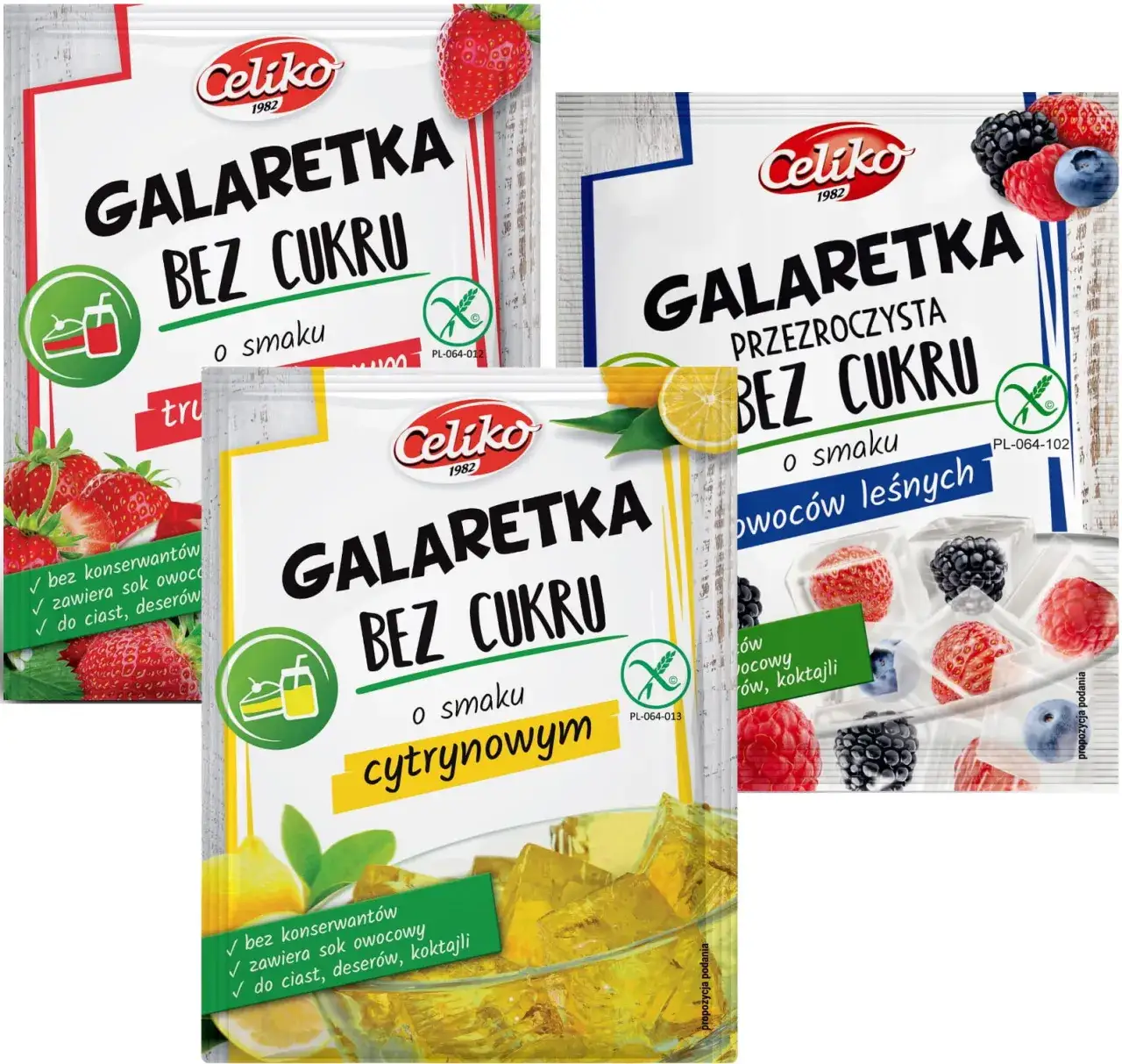 galaretka bez cukru różne marki