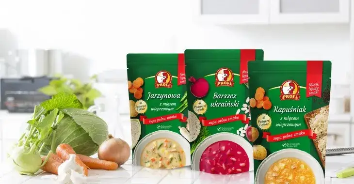 różne smaki zup Profi, opakowania