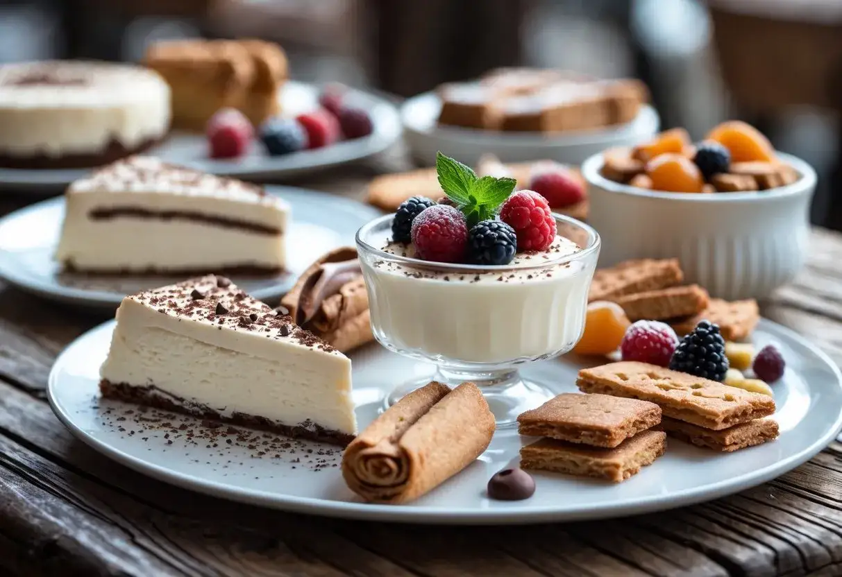 Sernik i panna cotta z owocami leśnymi – idealny włoski deser na każdą okazję.